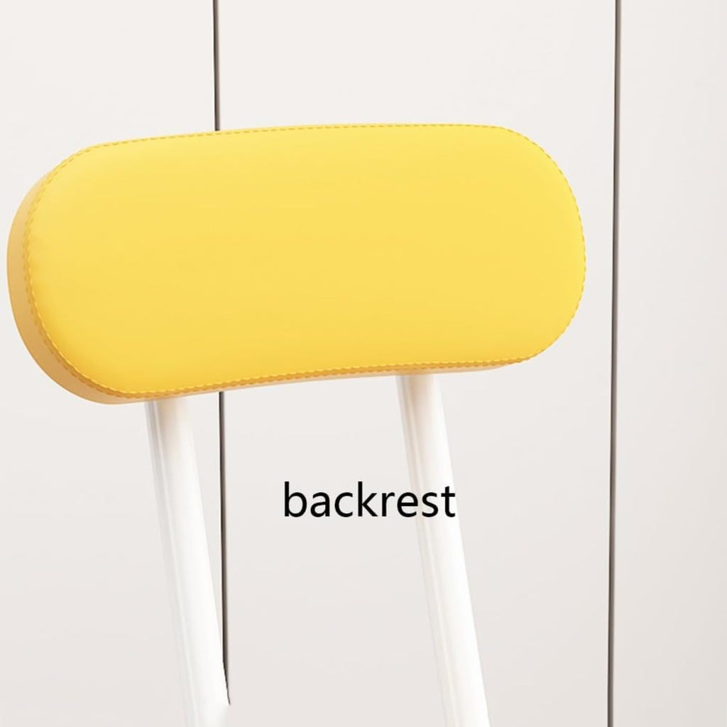 Black Cushioned Folding Stool with Backrest J463