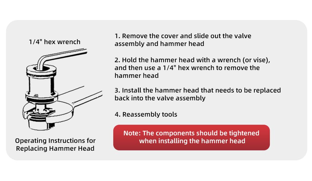 Pneumatic Hammer with 6 Tips R748