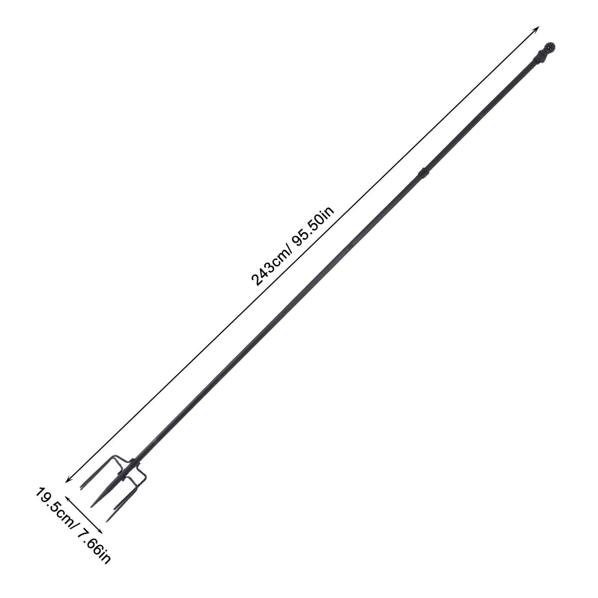 Heavy Duty in Ground Flag Pole Holder with 5 Prongs Base R1025