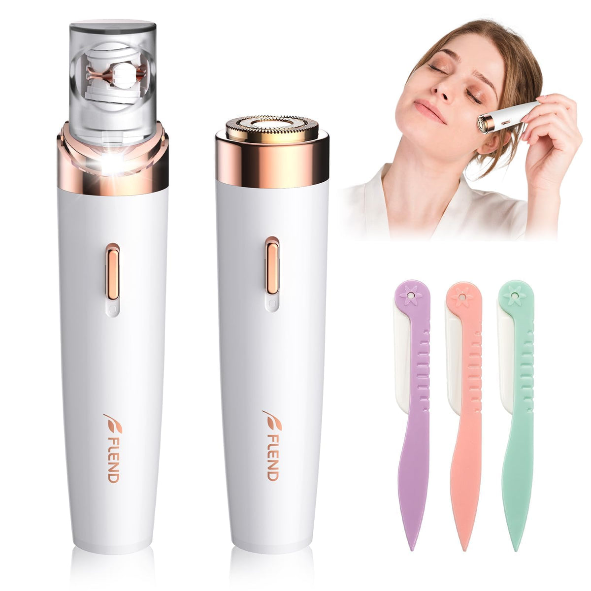 2-in-1 Facial Hair Removal Epilator with LED Light R16451