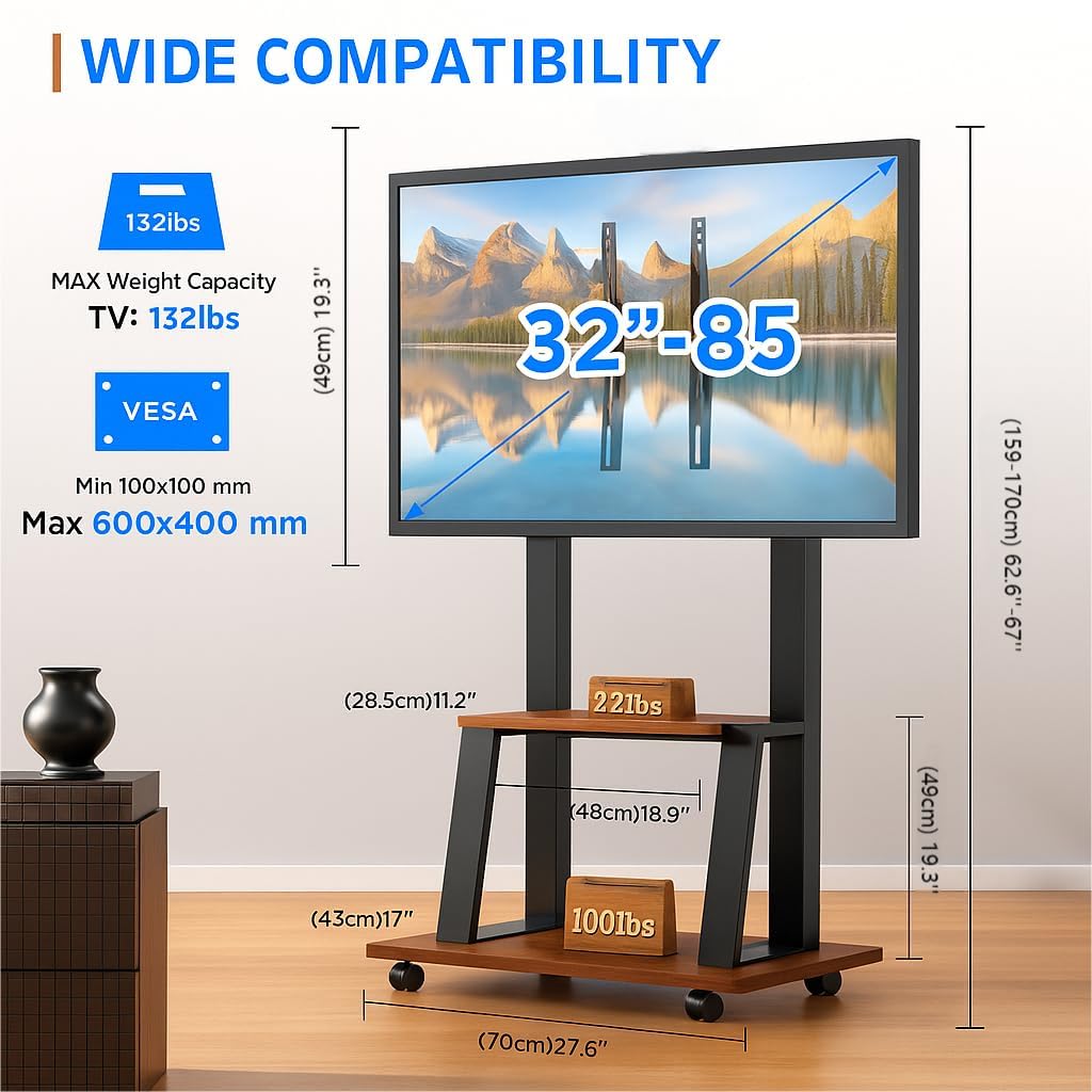 Rolling TV Stand for 32-80 Inch TVs U412412