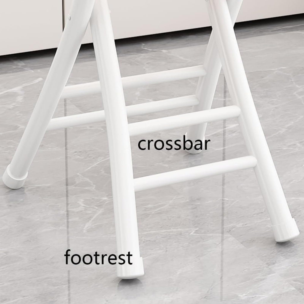 Black Cushioned Folding Stool with Backrest J463