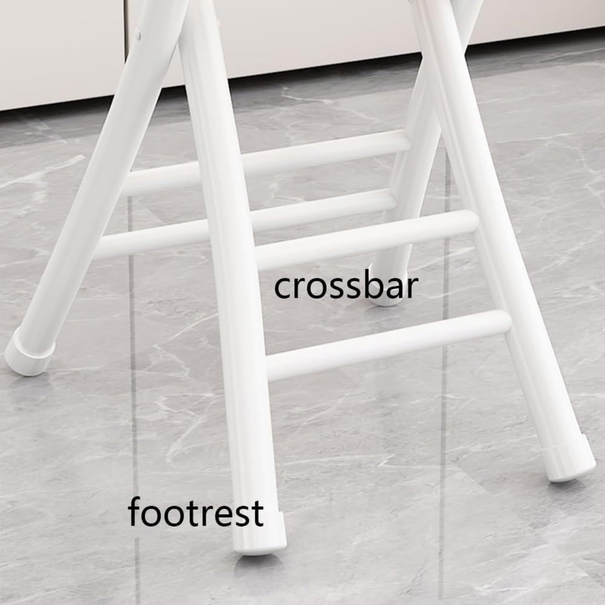 Black Cushioned Folding Stool with Backrest J463