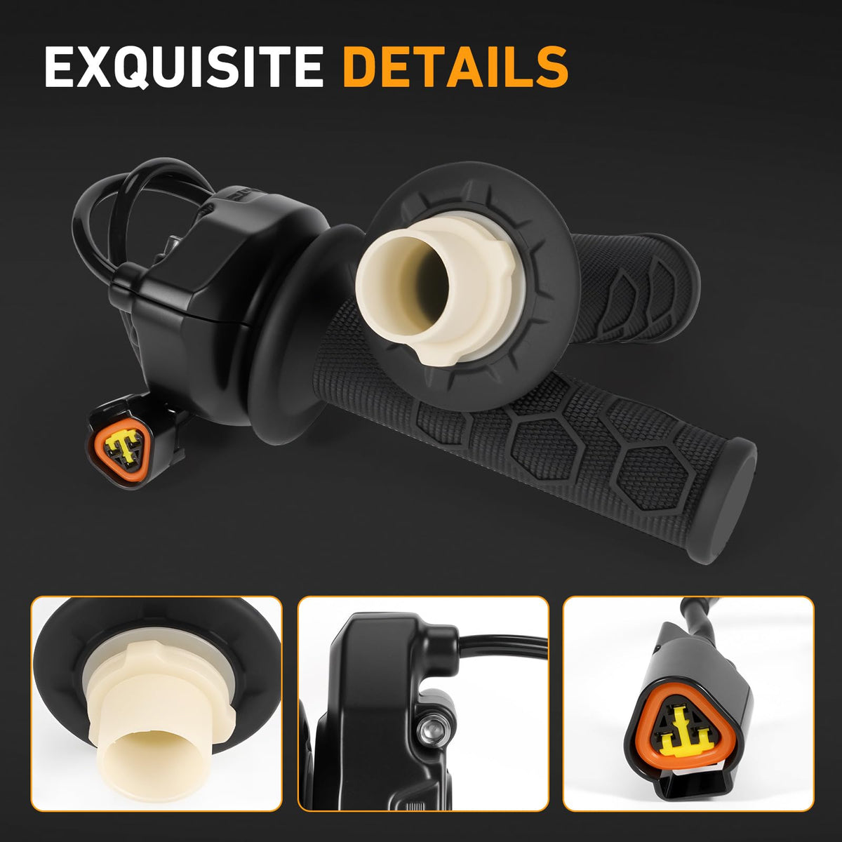 Electric Throttle Handle Assembly with Cable and Spare Right Handlebar Grip V497