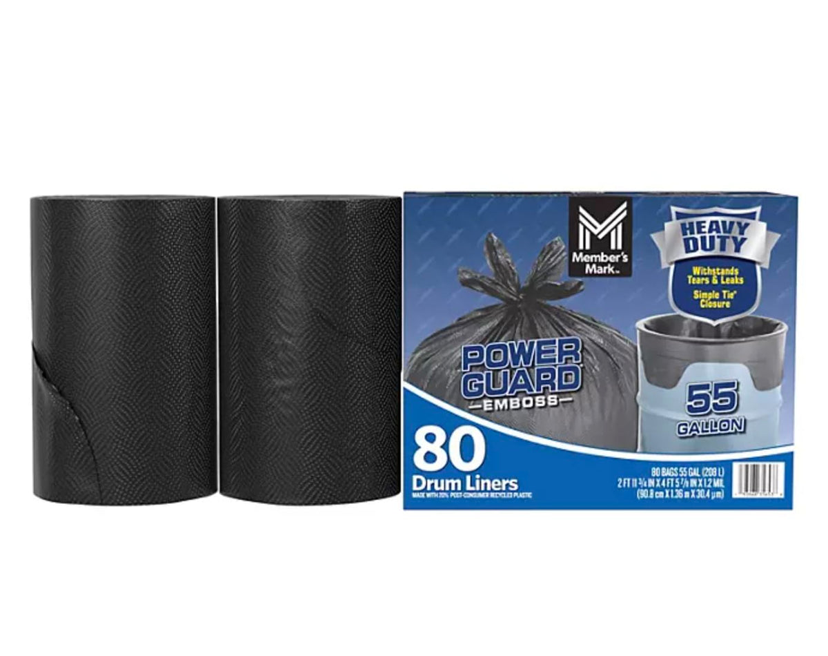 Heavy Duty Black Trash Bags 55 gal. 80 ct. Y9254