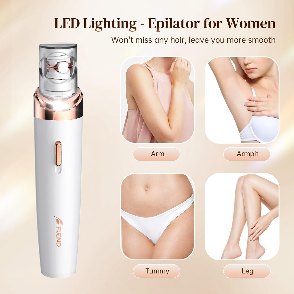 2-in-1 Facial Hair Removal Epilator with LED Light R16451