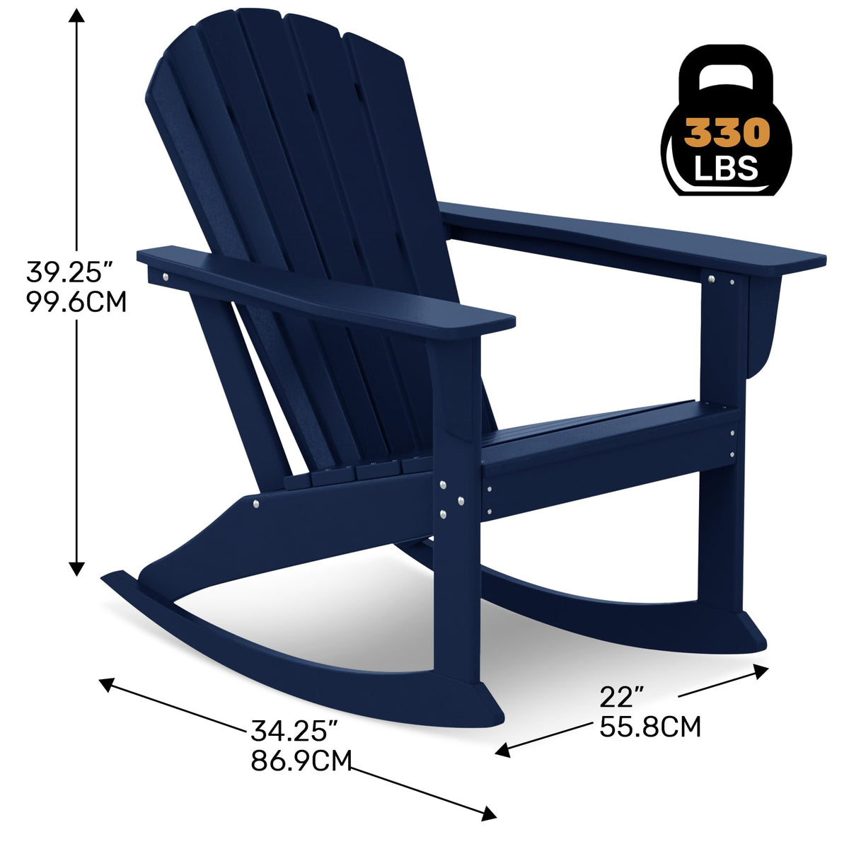 Navy Blue HDPE Adirondack Chair M844662