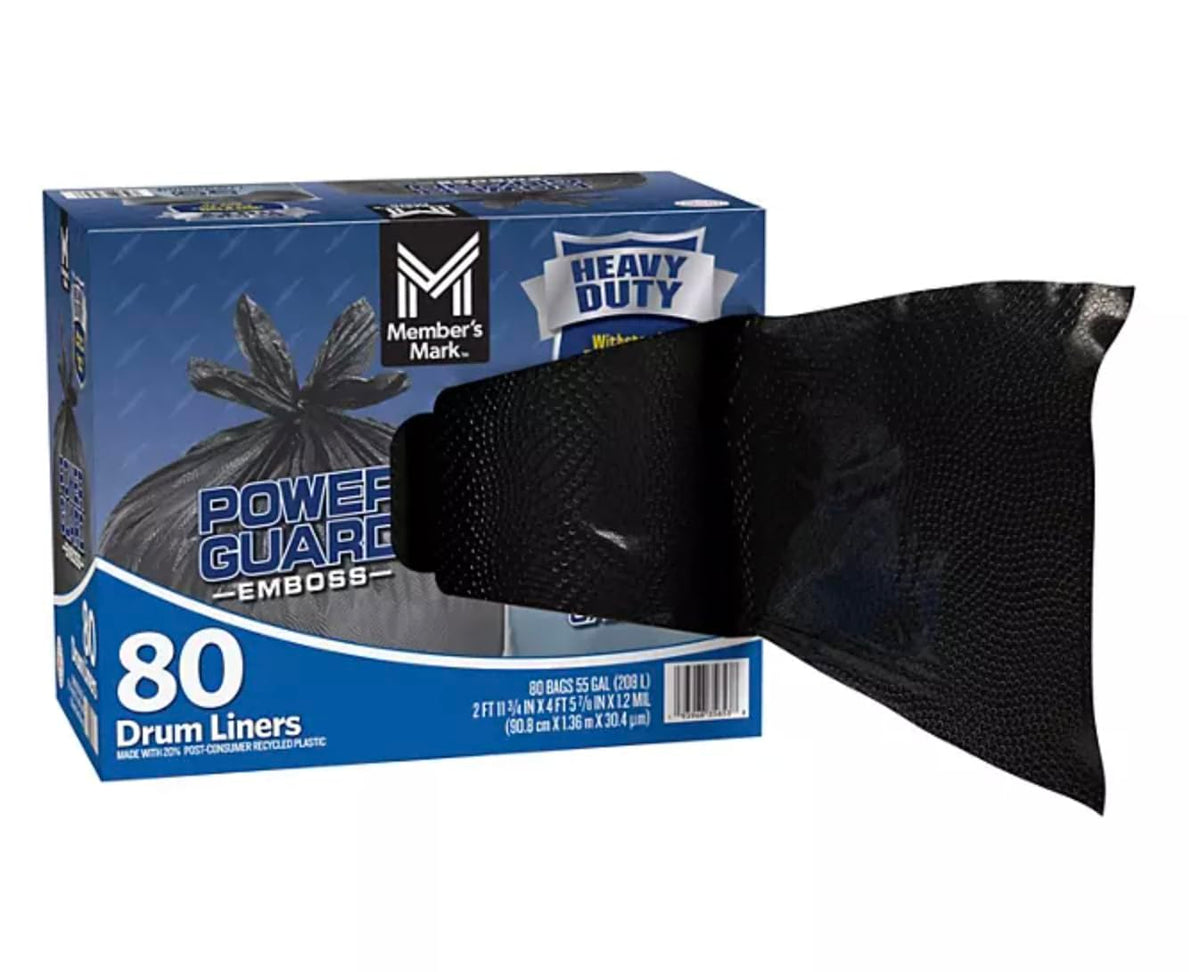 Heavy Duty Black Trash Bags 55 gal. 80 ct. Y9254