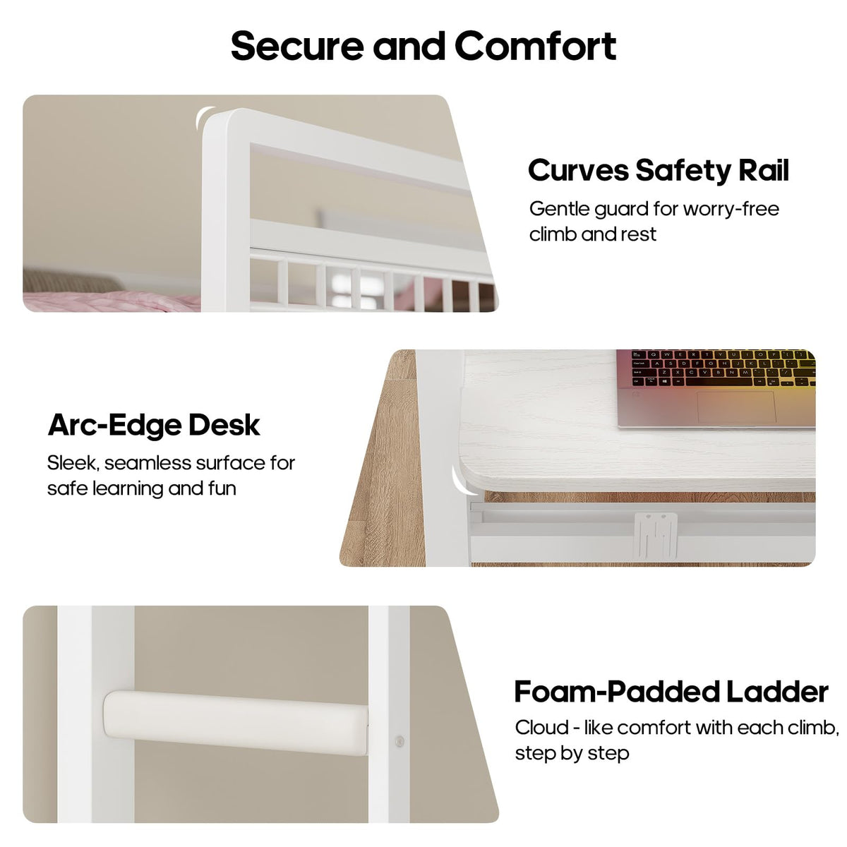 Twin Over Twin Bunk Beds with Desk F168