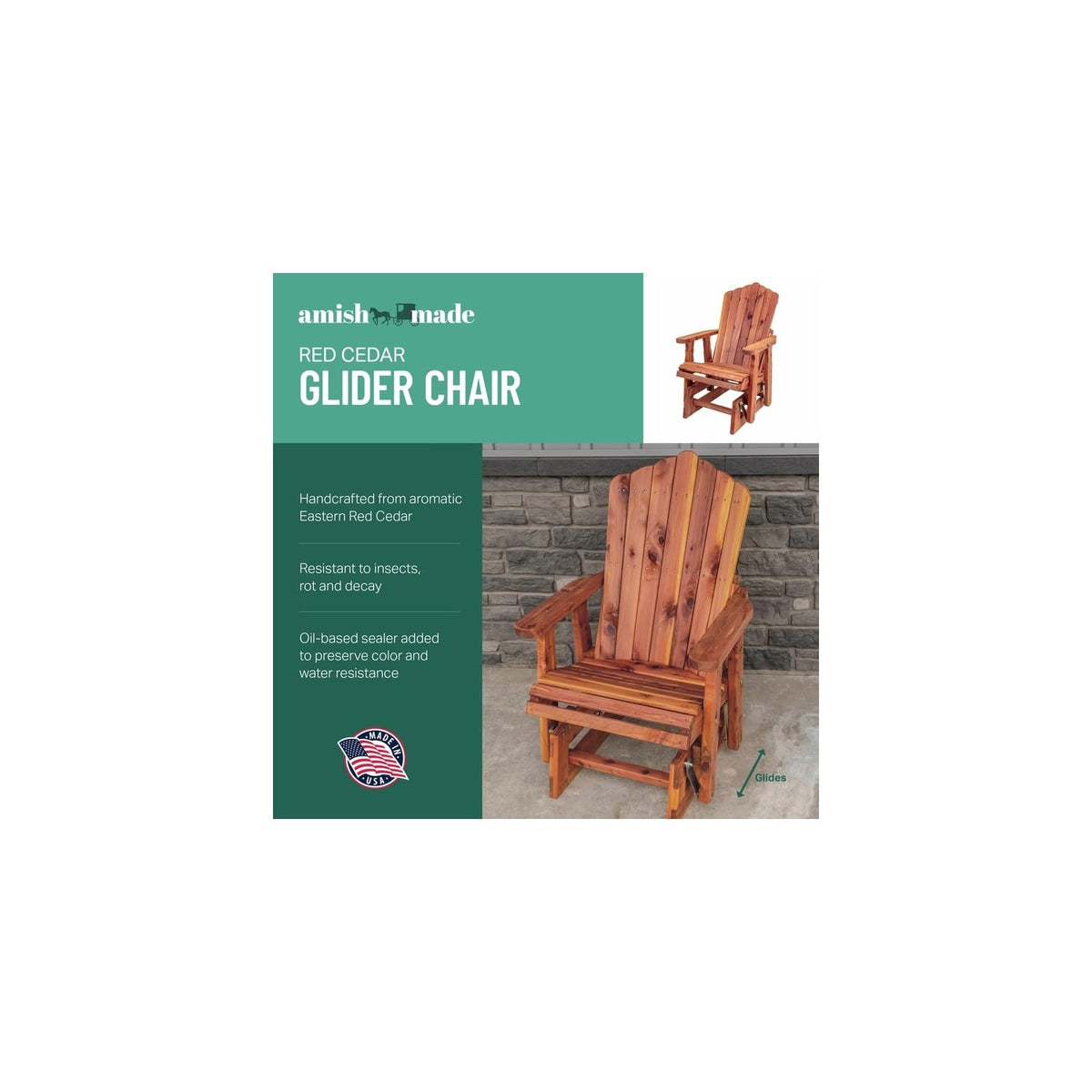 Cedar Fan-Back Outdoor Rocker S263