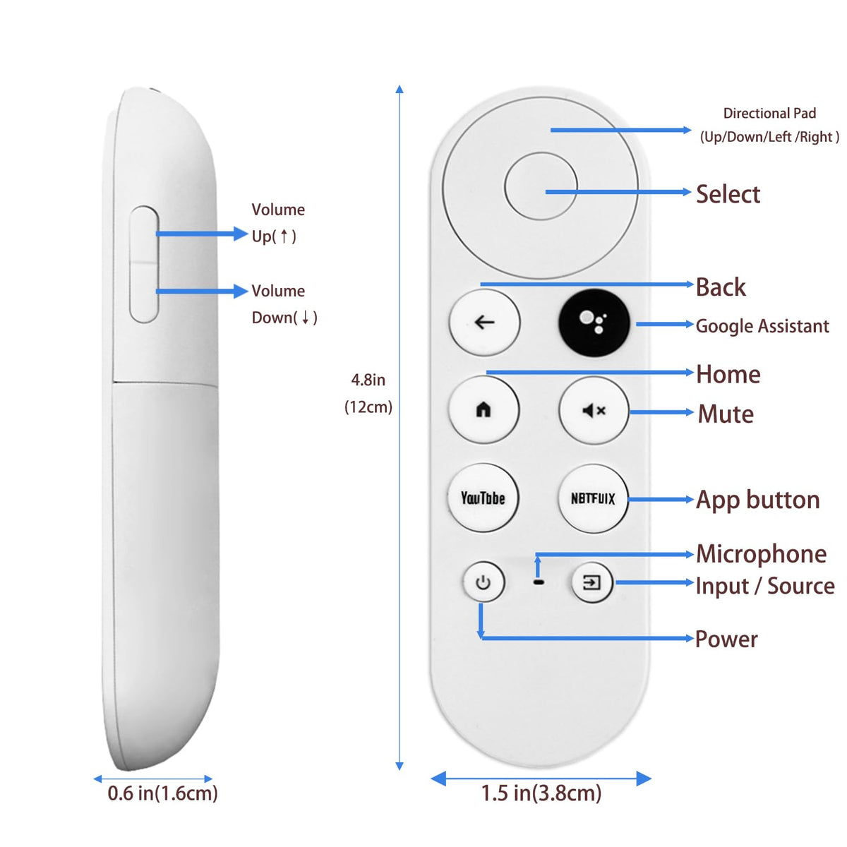 Replacement Voice Remote Control Compatible with Google Chromecast TV U659