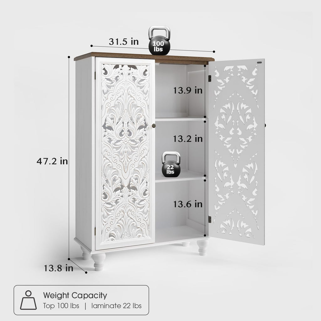 47" Tall Accent Cabinet with Doors & Storage M240