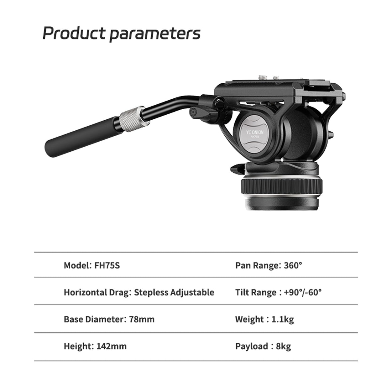 Carbon Fiber Tripod with 75mm Bowl Head and Fluid Head I727974