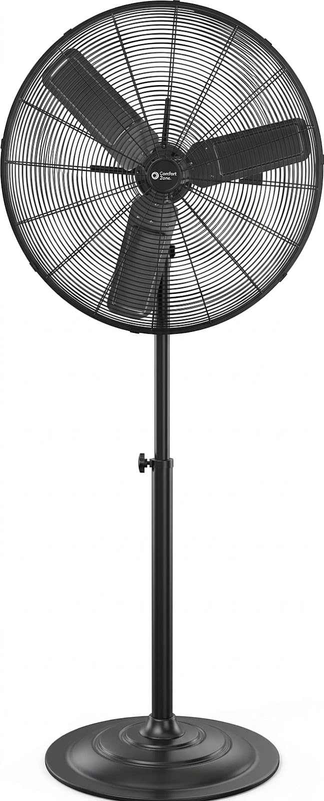 Industrial Pedestal Fan, 30 inch, 3 Speed, Adjustable Height, Metal C5835