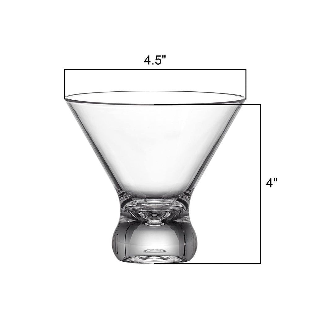 10-Ounce Plastic Stemless Martini Glasses Set of 6 D277