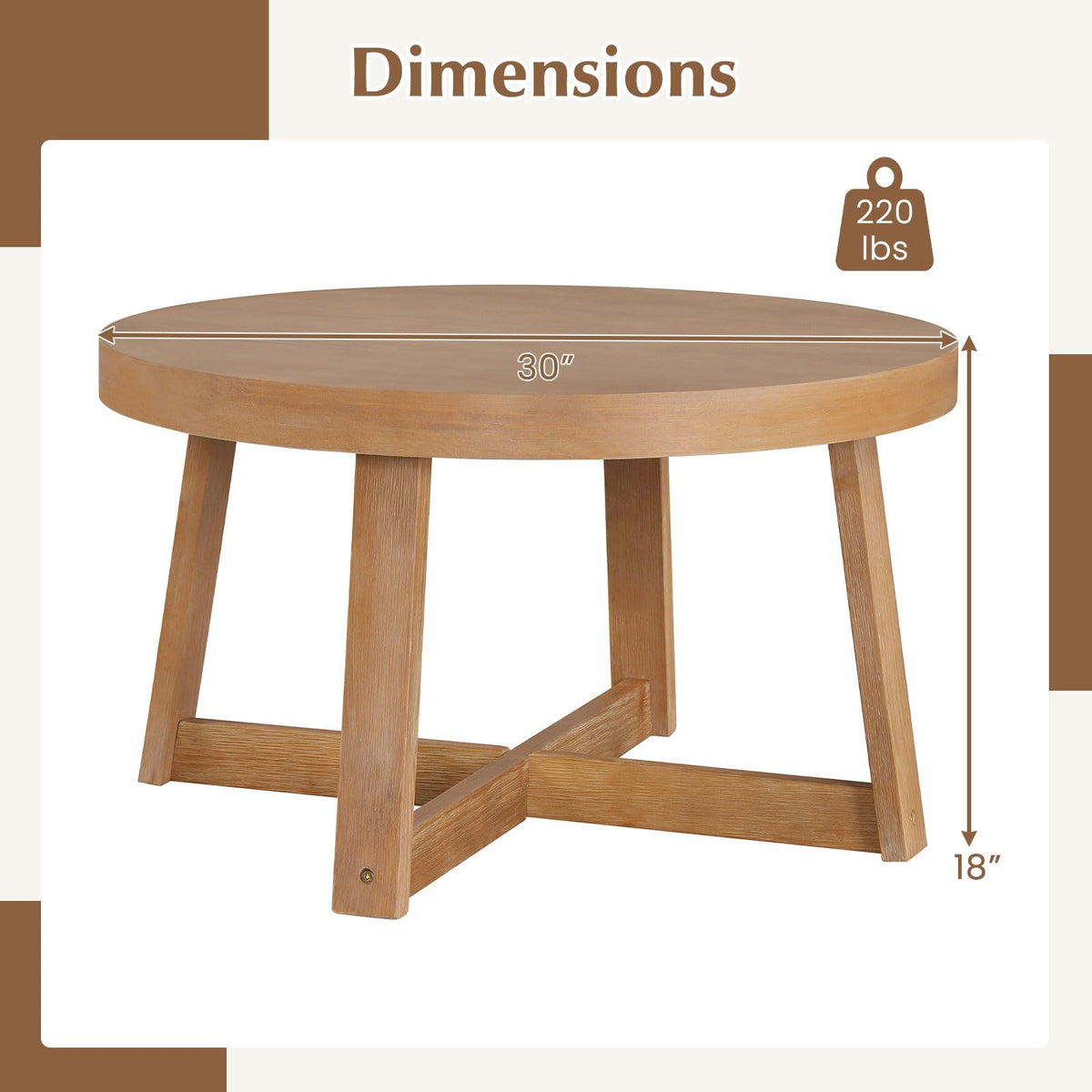Round Wood Coffee Table O438326