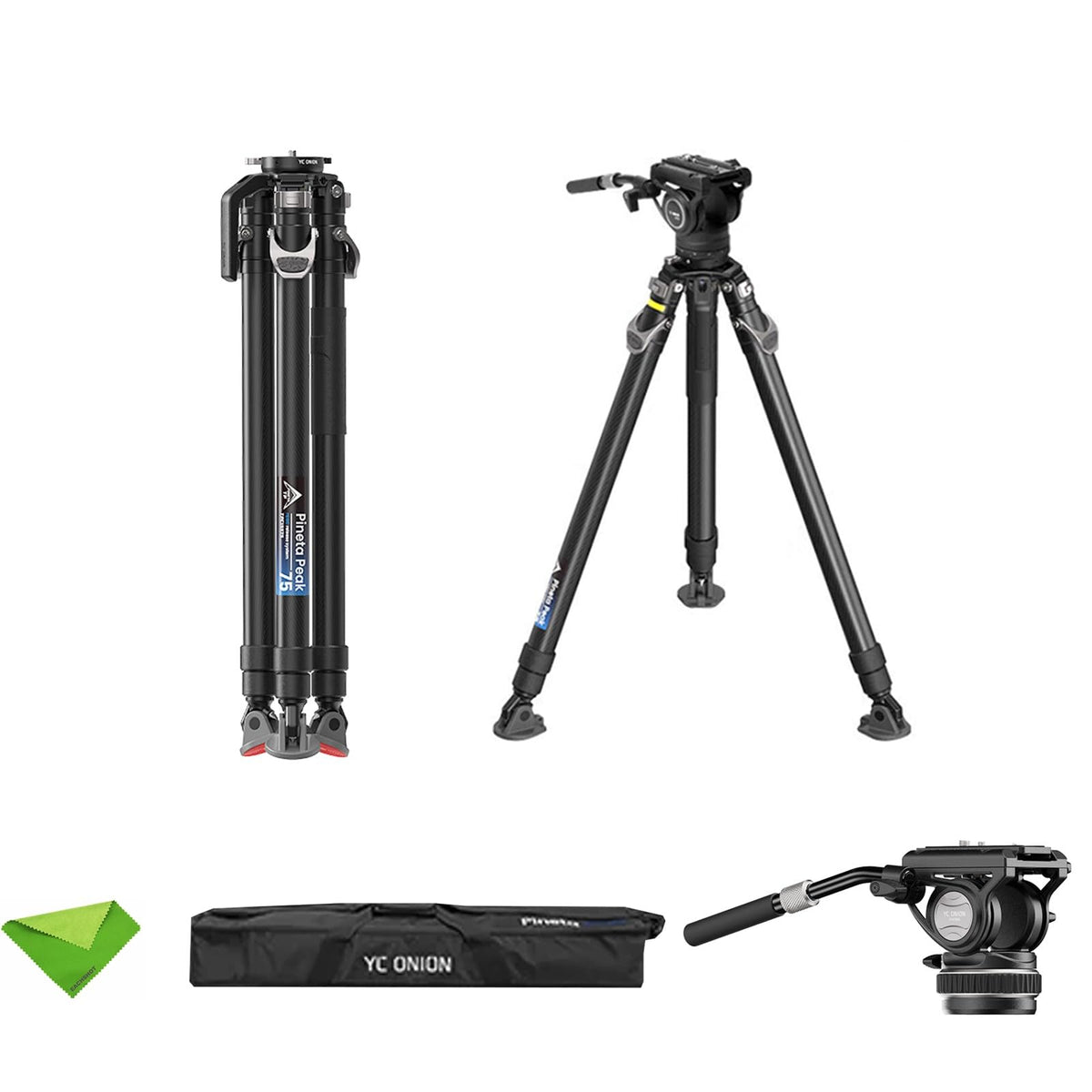 Carbon Fiber Tripod with 75mm Bowl Head and Fluid Head I727974
