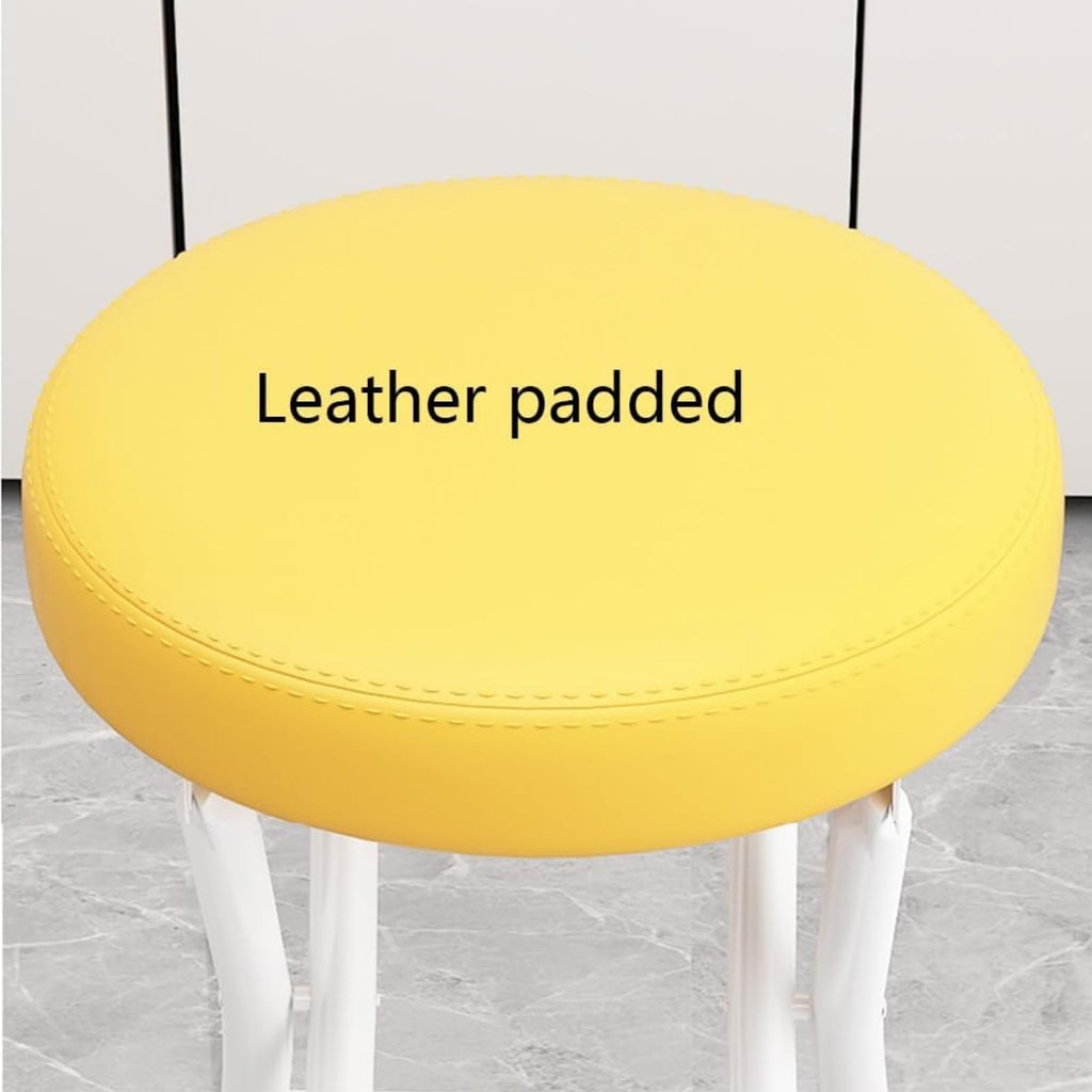 Black Cushioned Folding Stool with Backrest J463