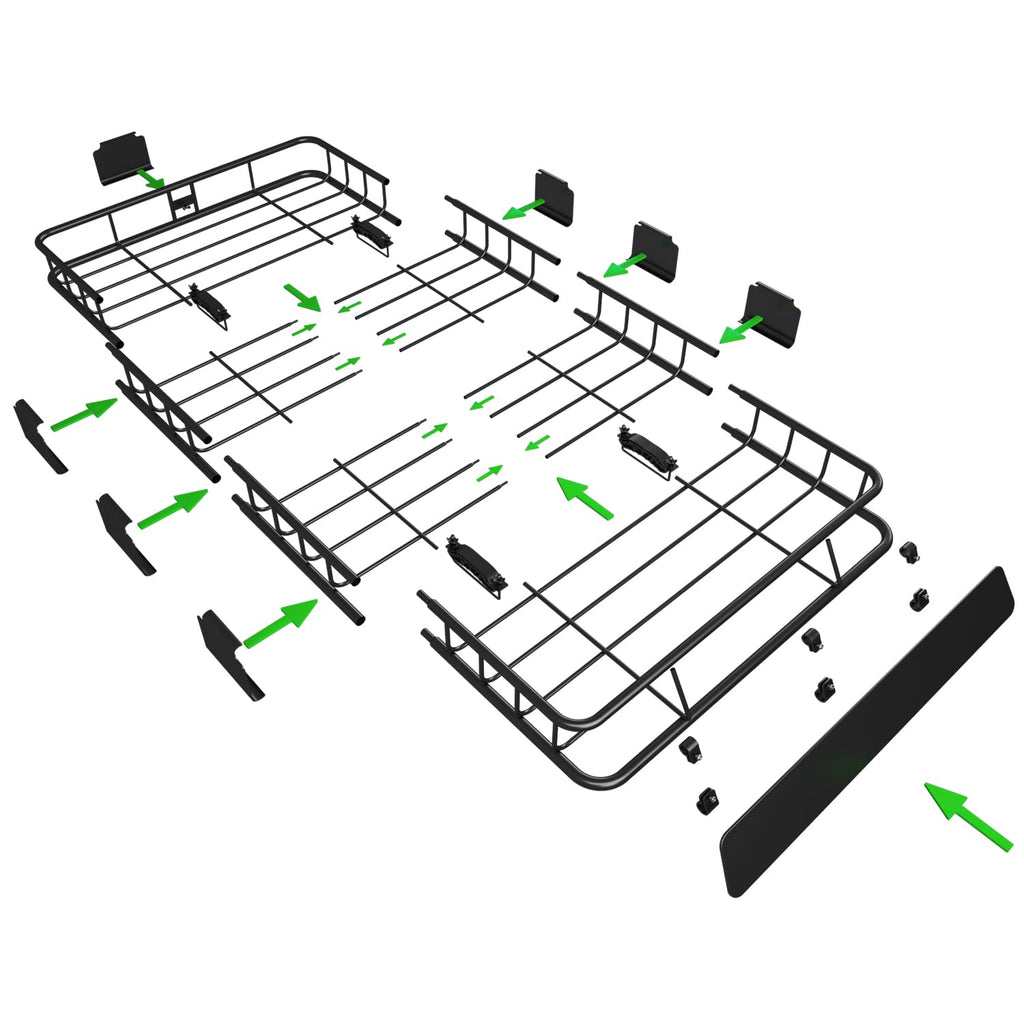 64" x 39" x 5" 200lb Heavy Duty Roof Rack Carrier Basket with Waterproof Bag E856660