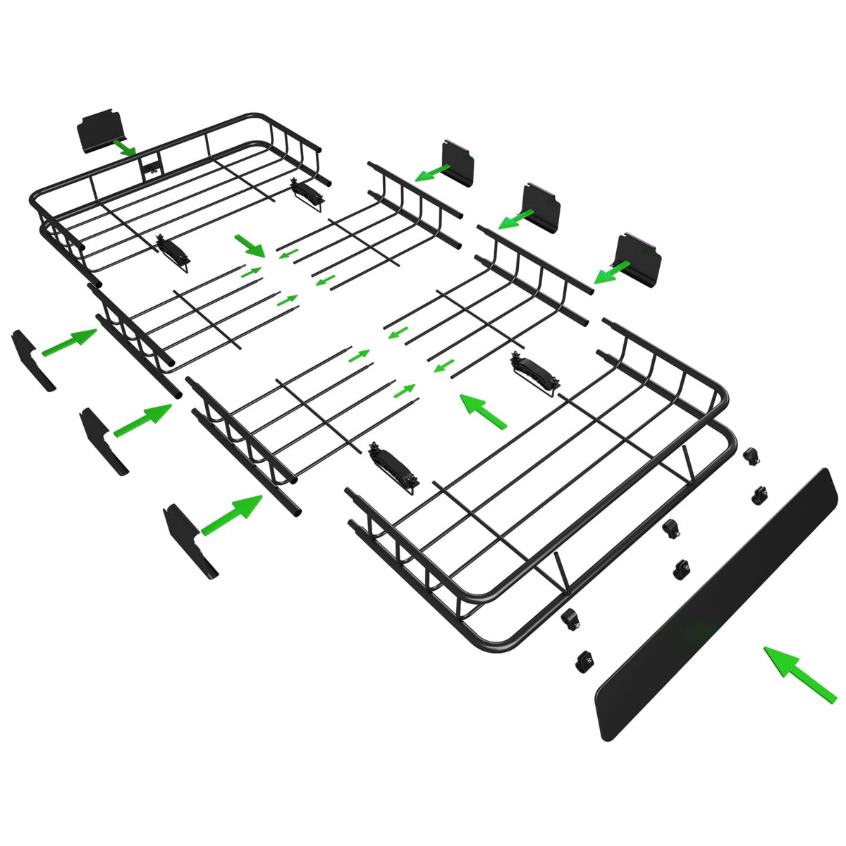 64" x 39" x 5" 200lb Heavy Duty Roof Rack Carrier Basket with Waterproof Bag E856660