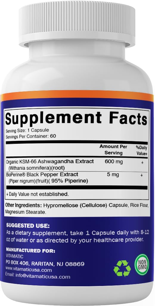 Ashwagandha Root Extract 600mg 60 Veggie Caps Z2223