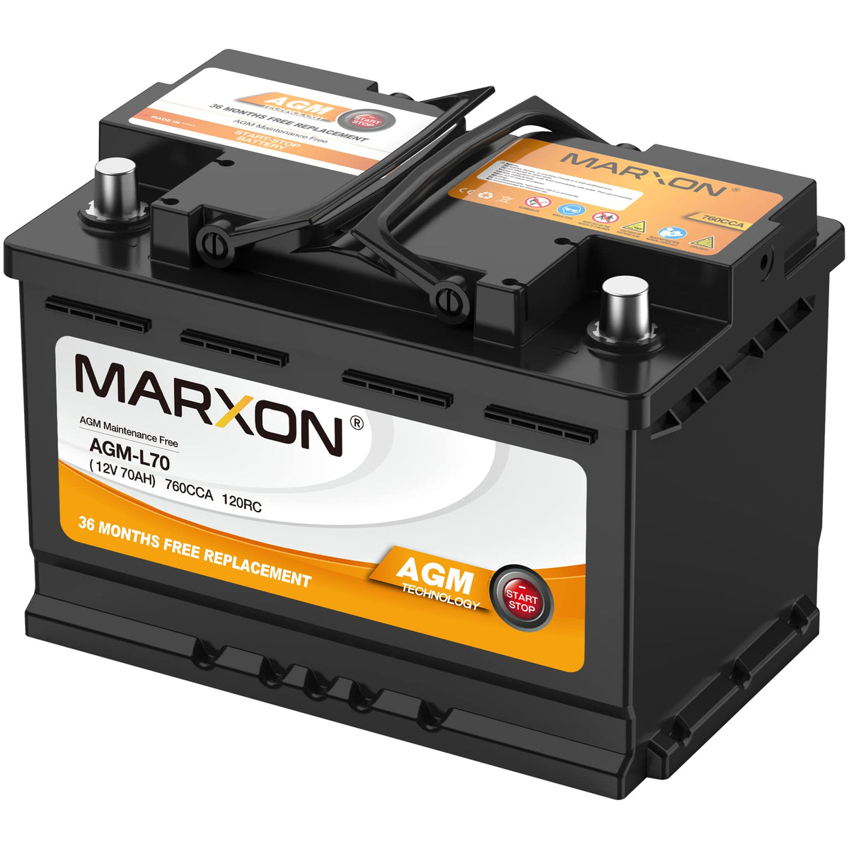 12v 70AH 760CCA AGM Car Battery B553