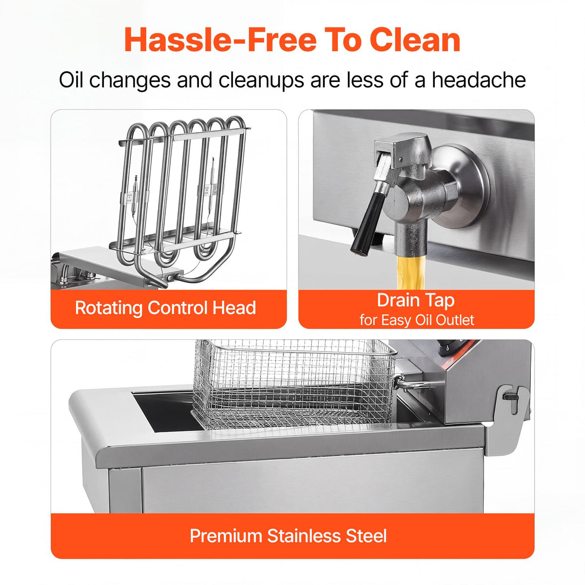 3000W Dual Tank Stainless Steel Electric Deep Fryer A42110
