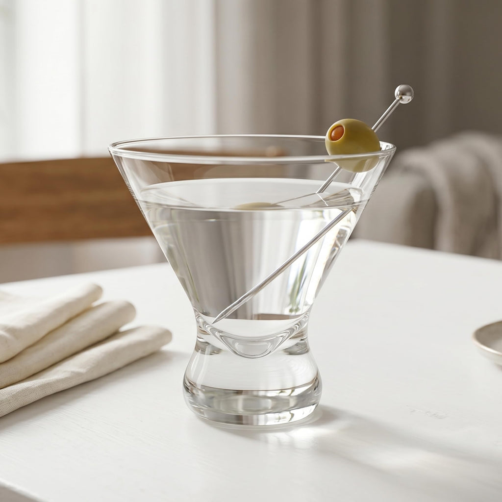 10-Ounce Plastic Stemless Martini Glasses Set of 6 D277