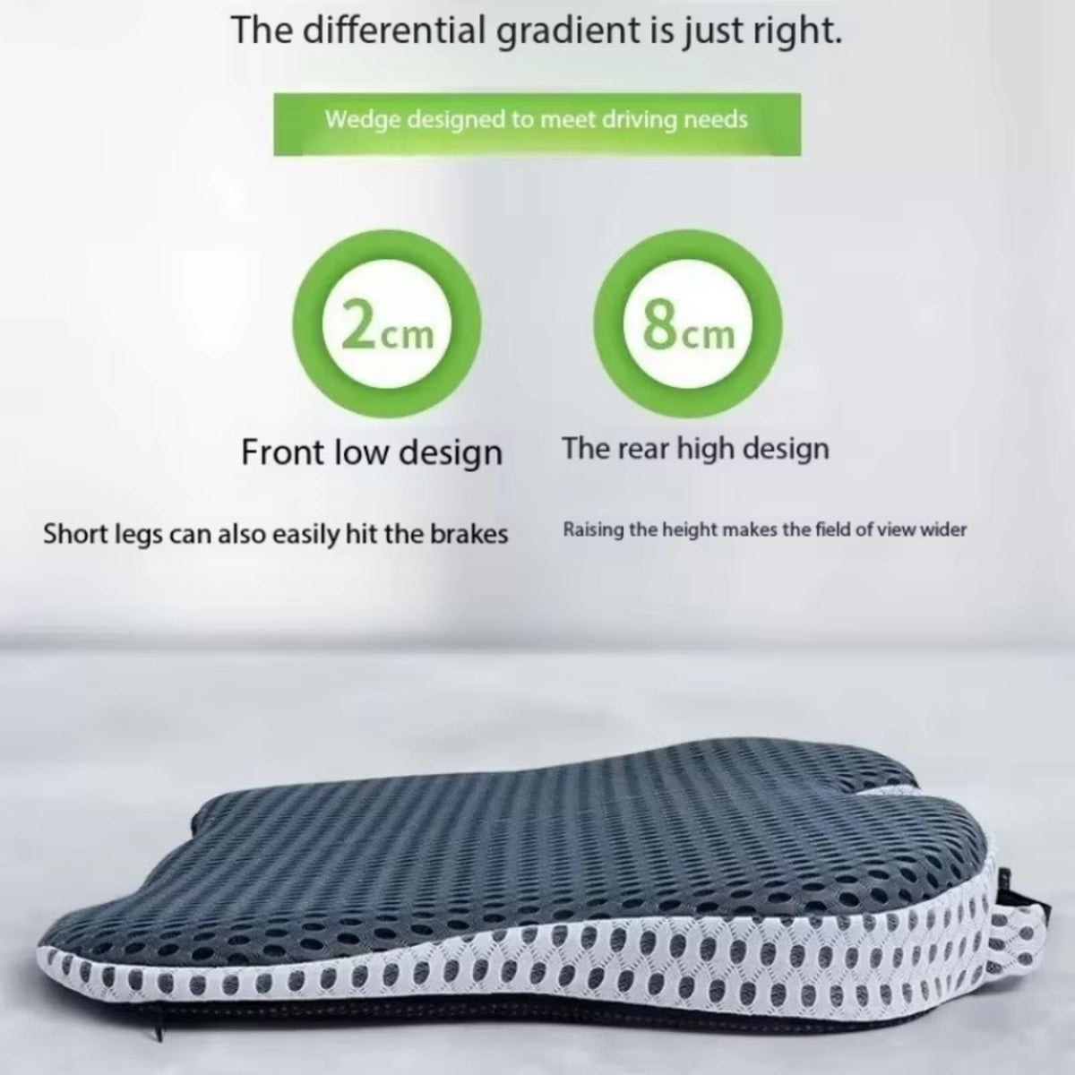 Black Memory Foam Car Seat Booster Cushion D6373