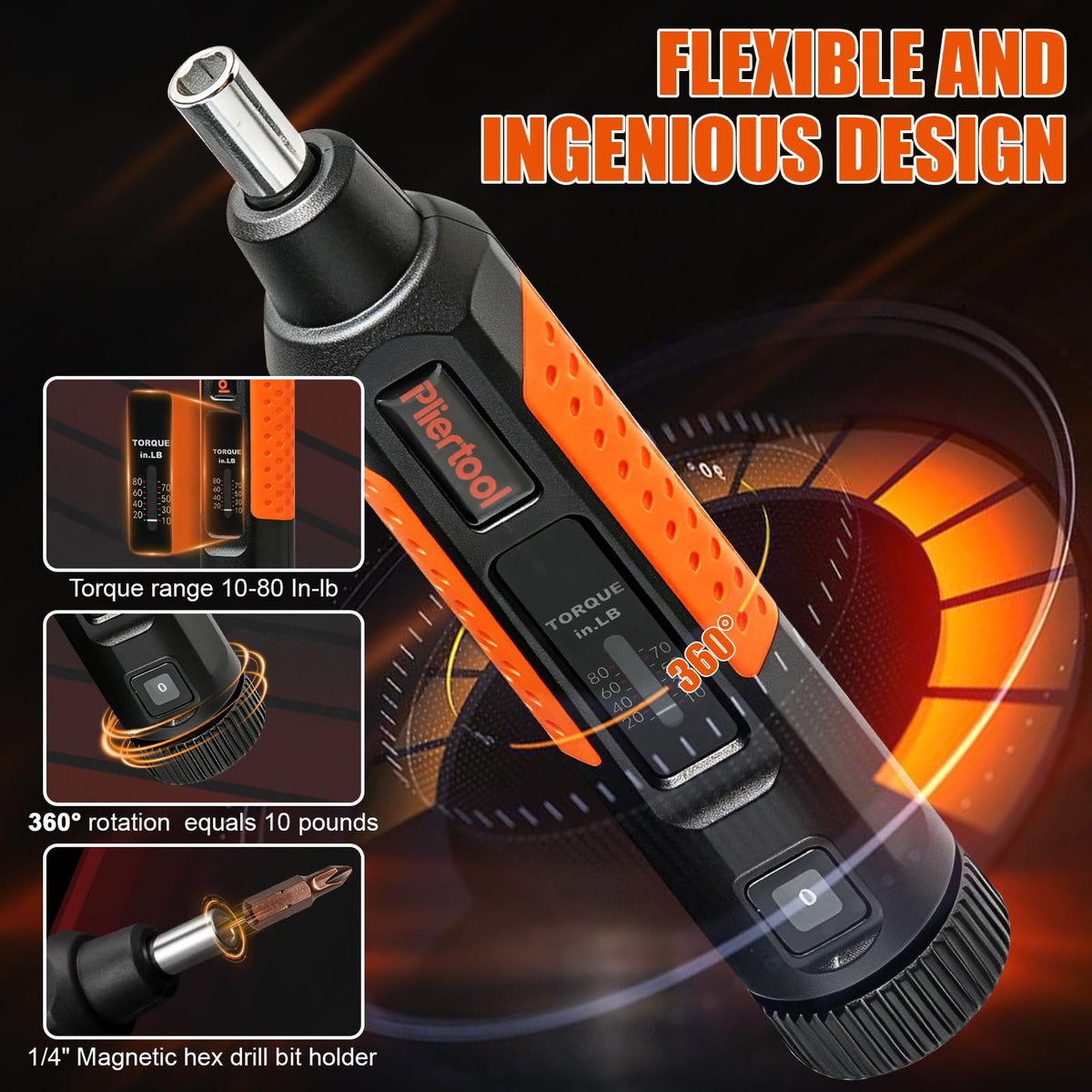 42Pcs Preset Torque Screwdriver Set 10-80 Inch Pound A50532