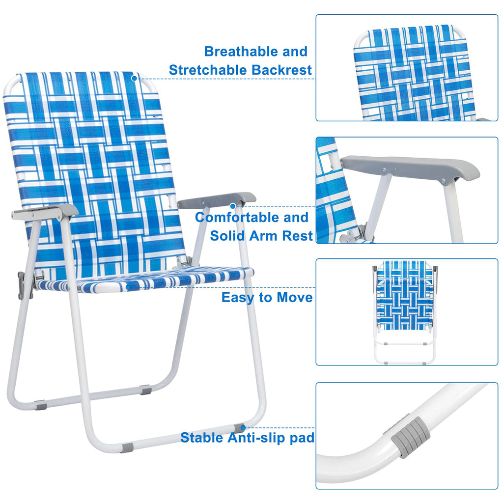 Folding Webbed Lawn Beach Chair D9661