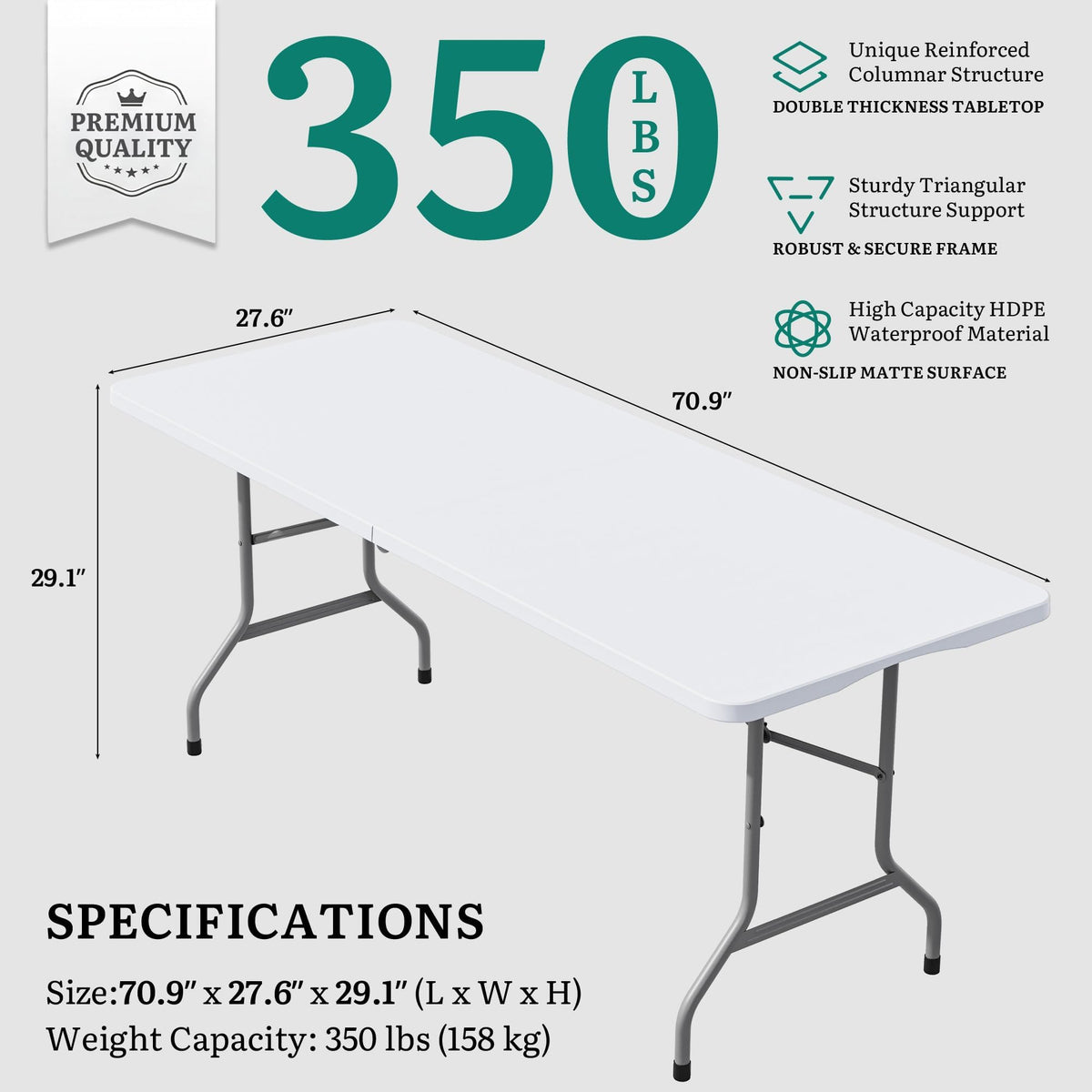 2-Pack 6ft Folding Table X137107