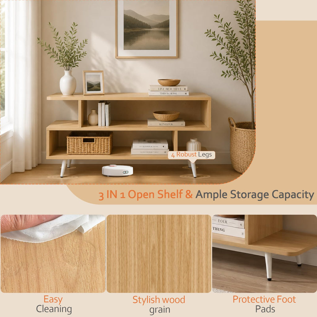 TV Stand with 3 Open Storage Shelf V211509