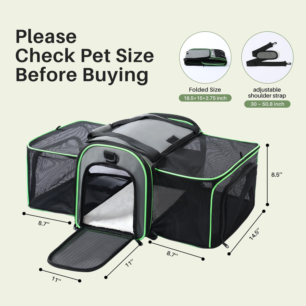 Expandable Cat Carrier Z338