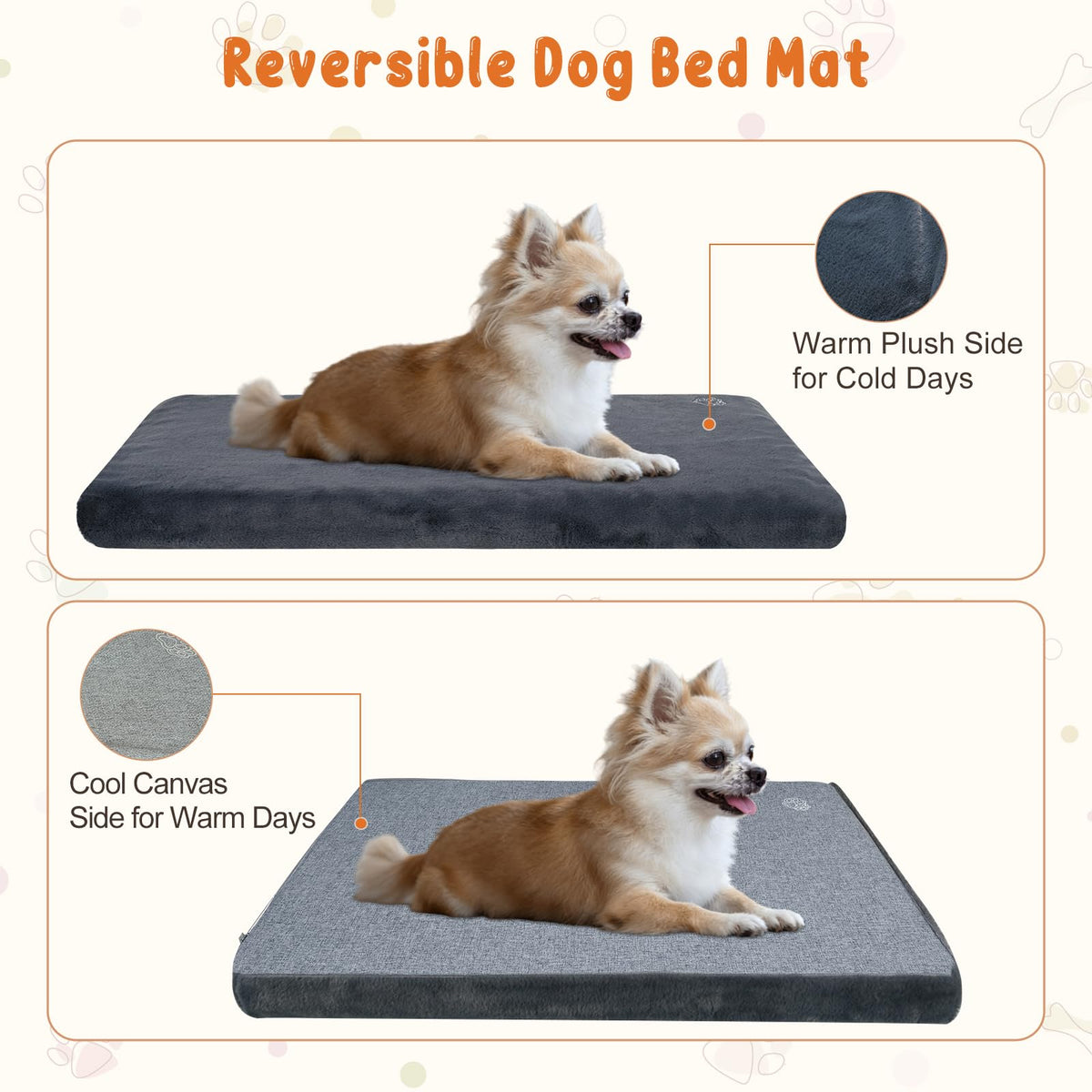 Ultra Soft Grey Small Dog Bed Mat E4638