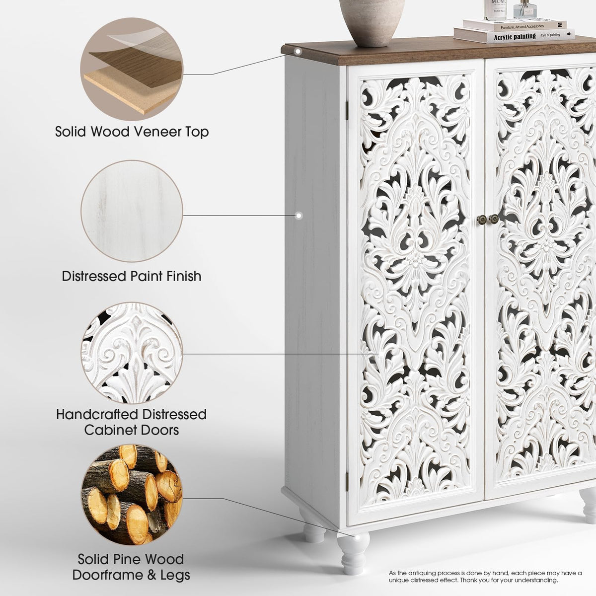 47" Tall Accent Cabinet with Doors & Storage M240