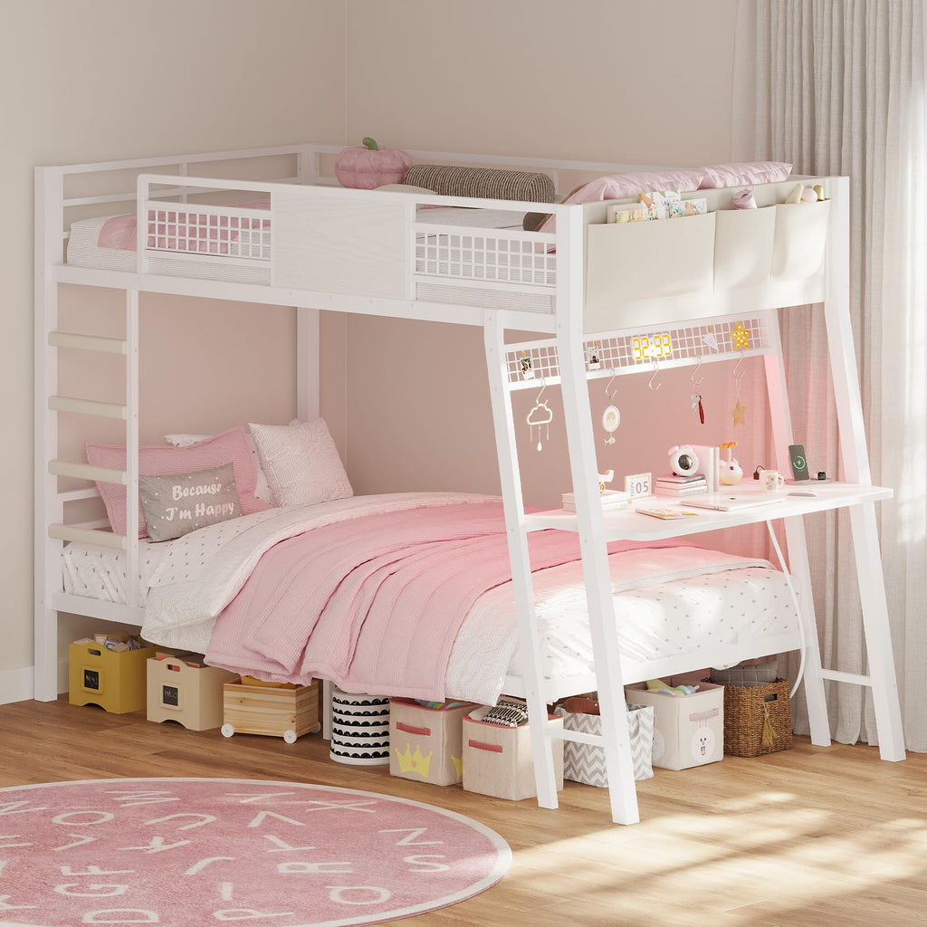 Twin Over Twin Bunk Beds with Desk F168