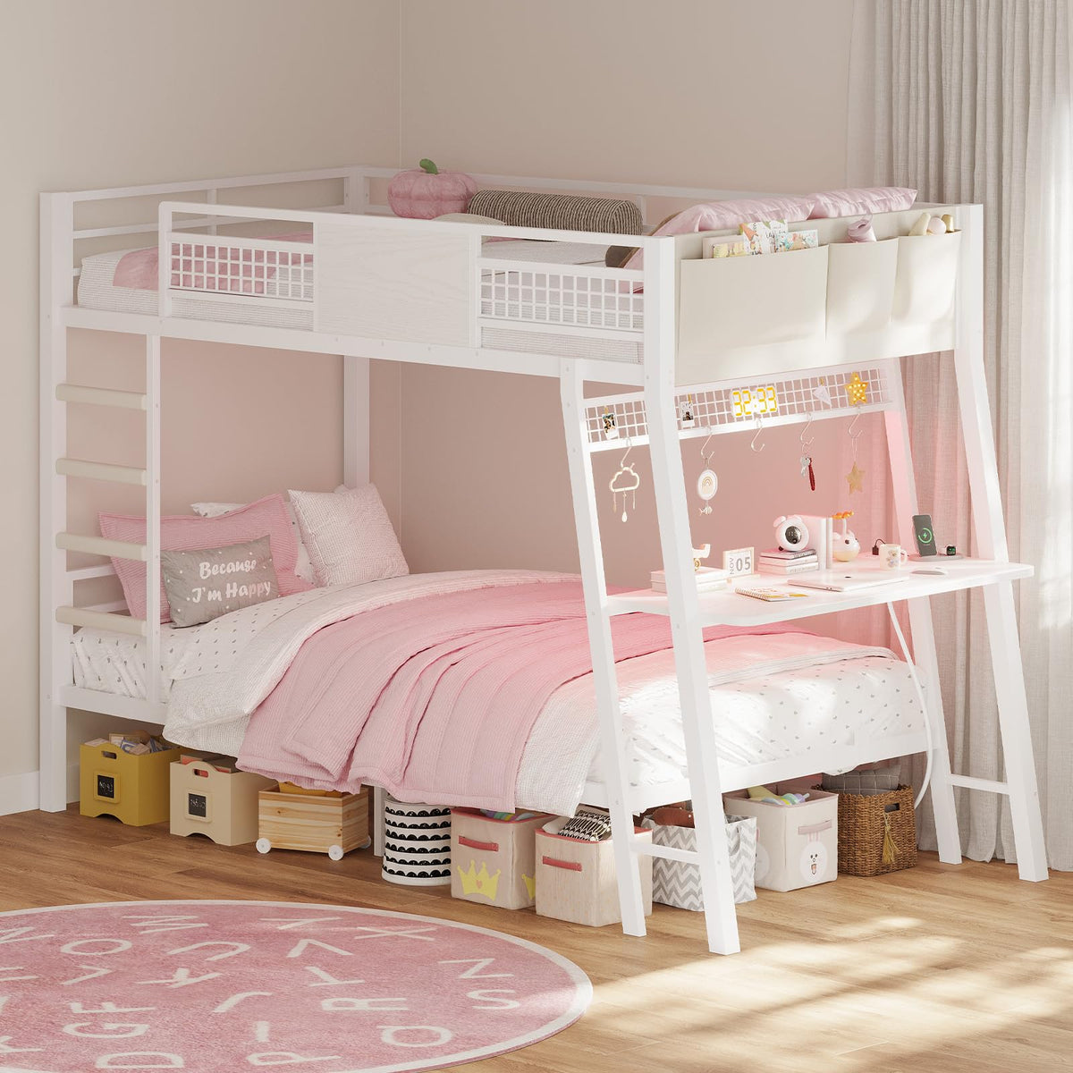 Twin Over Twin Bunk Beds with Desk F168
