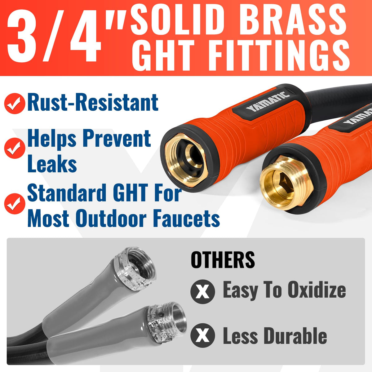 100ft Garden Hose 5/8in I.D. with Swivel Brass Handle R987