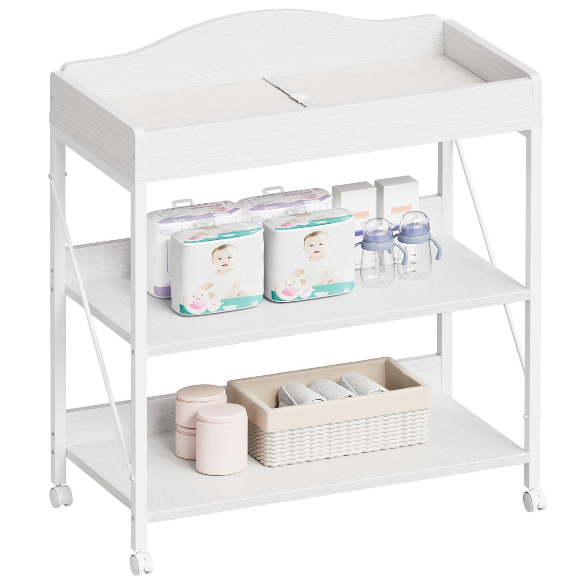 White Baby Changing Table with Pad G632563