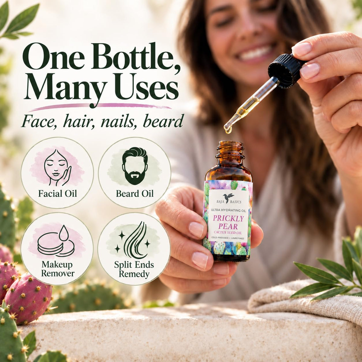 Organic Cold-Pressed Prickly Pear Seed Oil 1 oz E24097