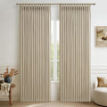 86 Inch Blackout Linen Blend Insulated Curtain 2 Panels Set C8833