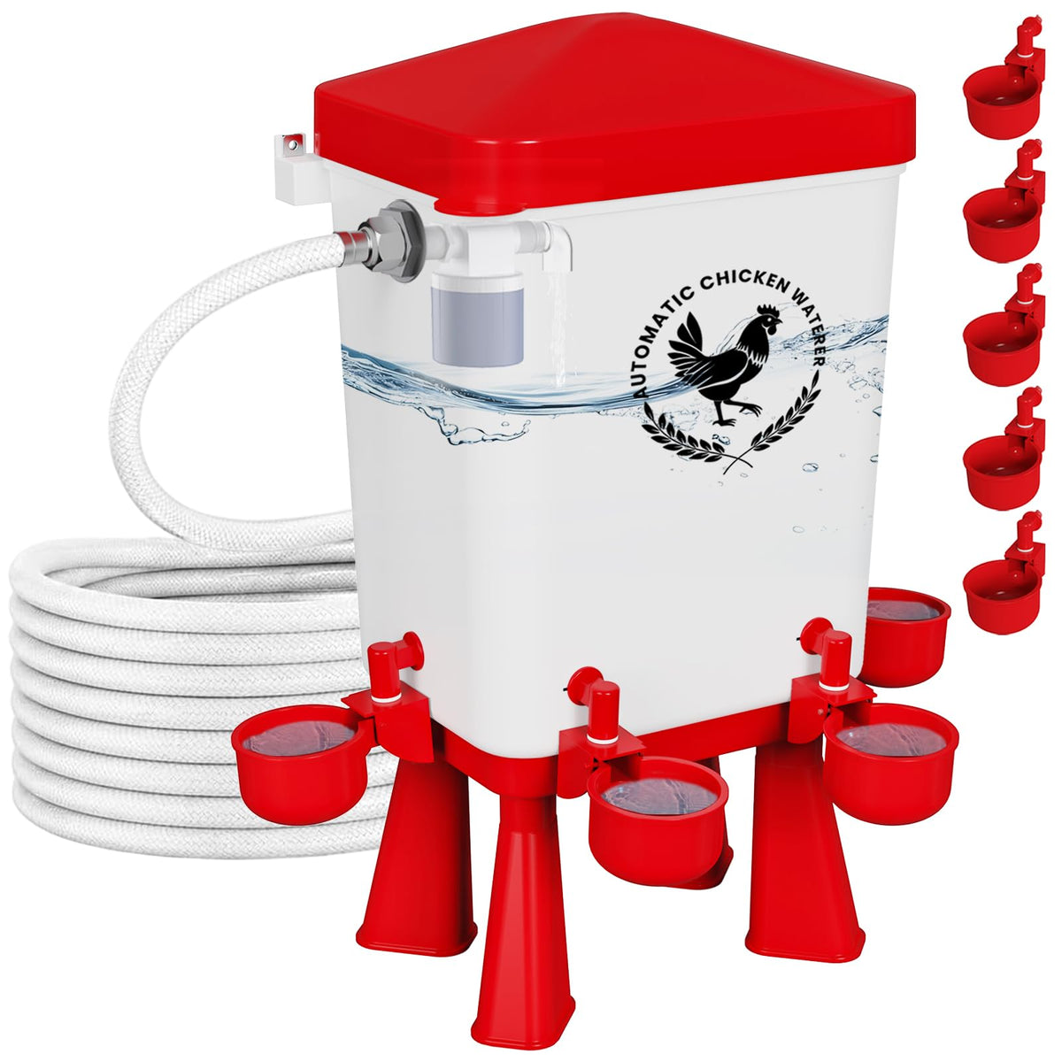 3 Gallon Chicken Waterer with 10 Cups V773254
