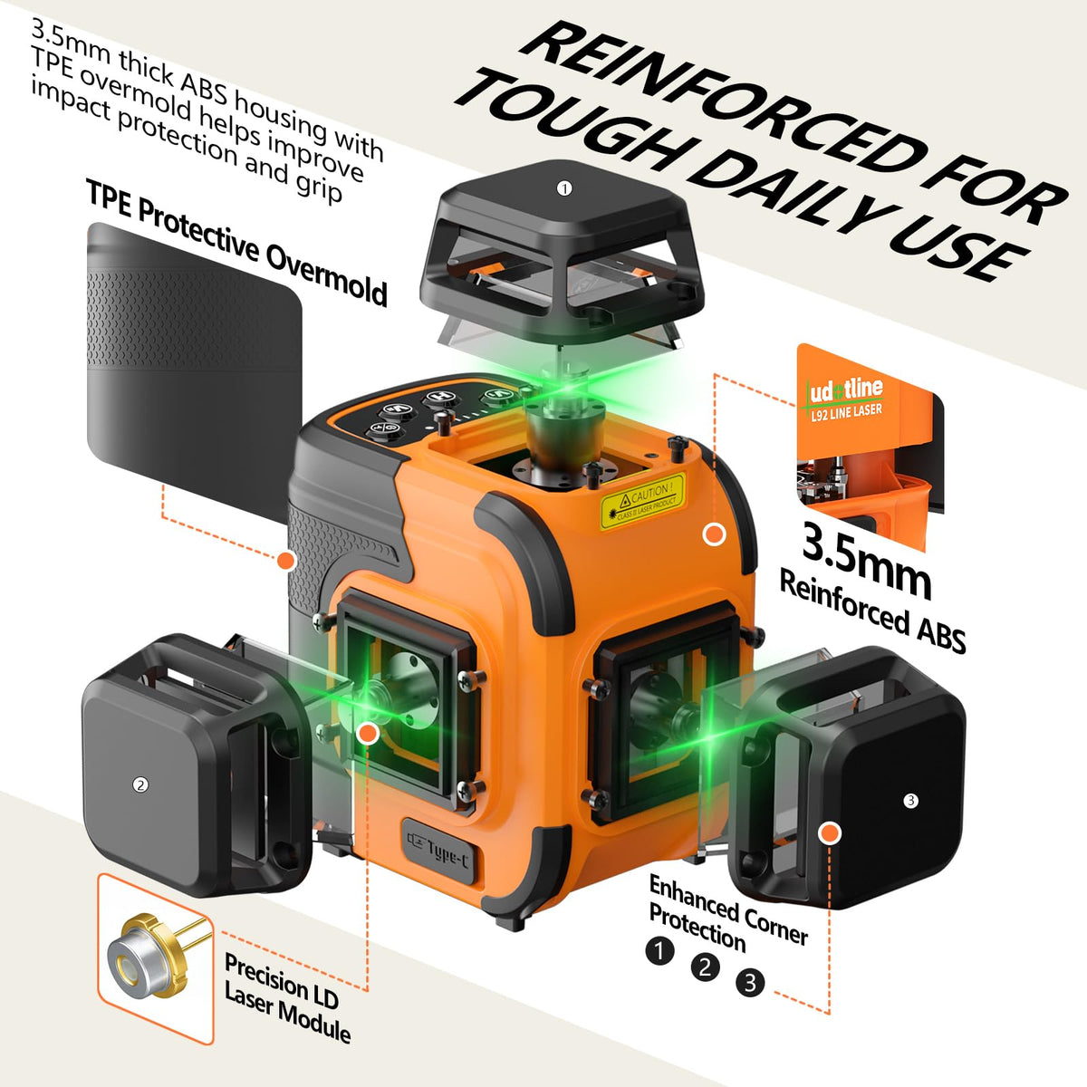 3x360° Self Leveling Laser Level with Tripod C770