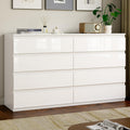 White 8 Drawer Wood Dresser A461