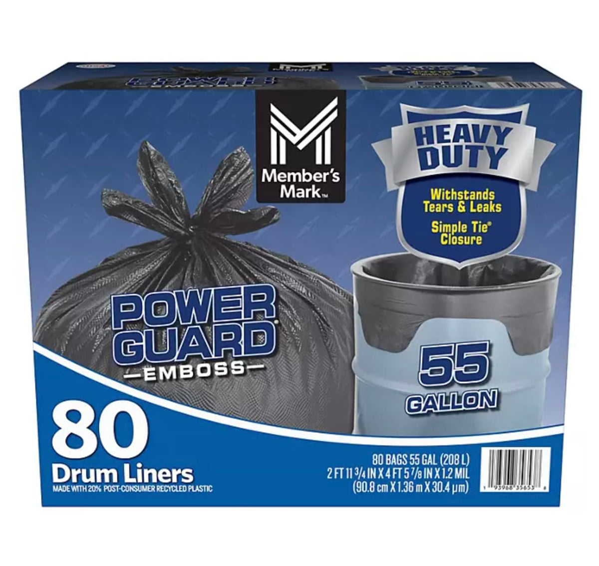 Heavy Duty Black Trash Bags 55 gal. 80 ct. Y9254