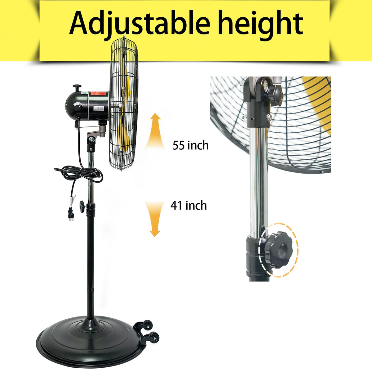 20 Inch 3-Speed Oscillating Pedestal Fan K95962
