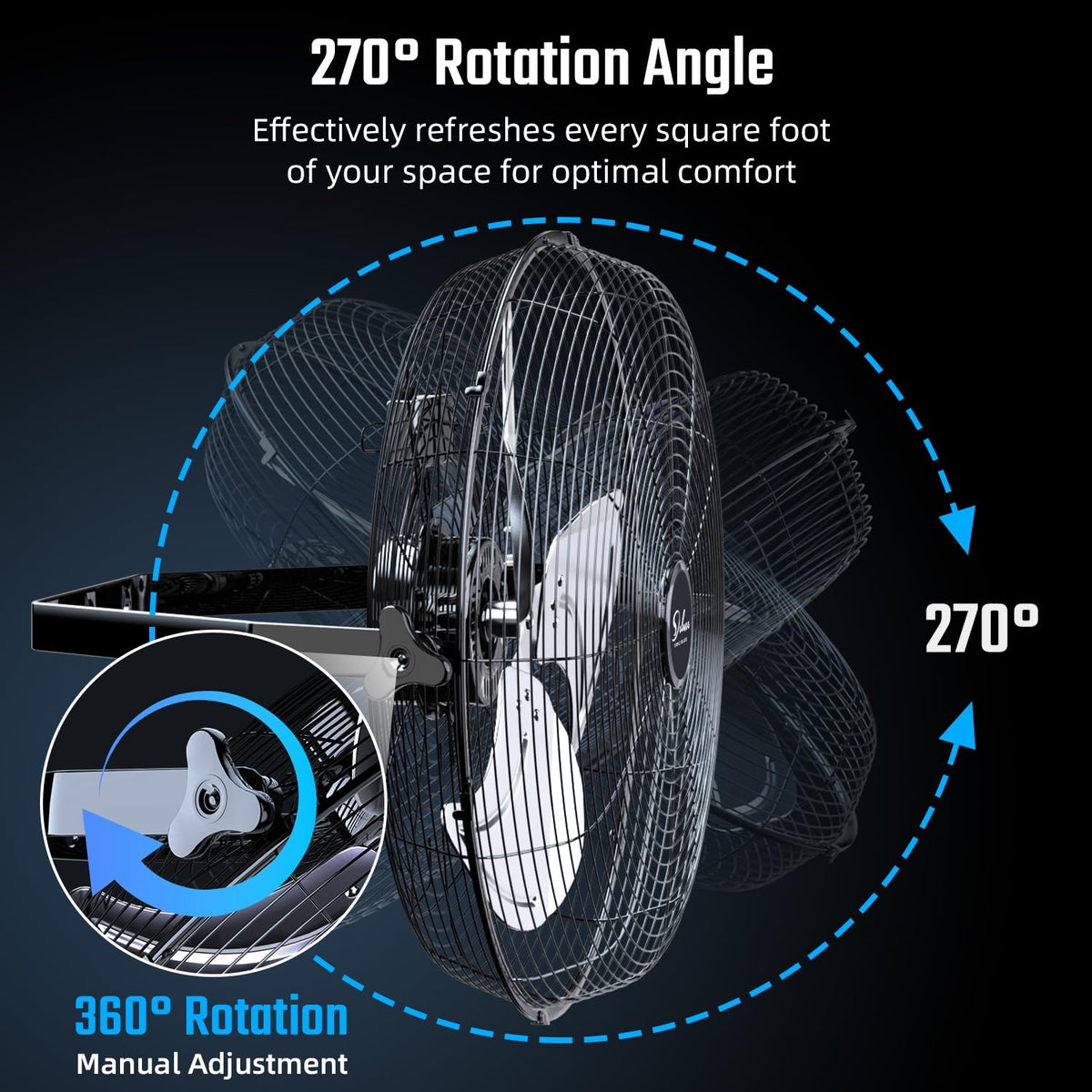 20 Inch 3 Speed Black Wall-Mount Fan Z84035
