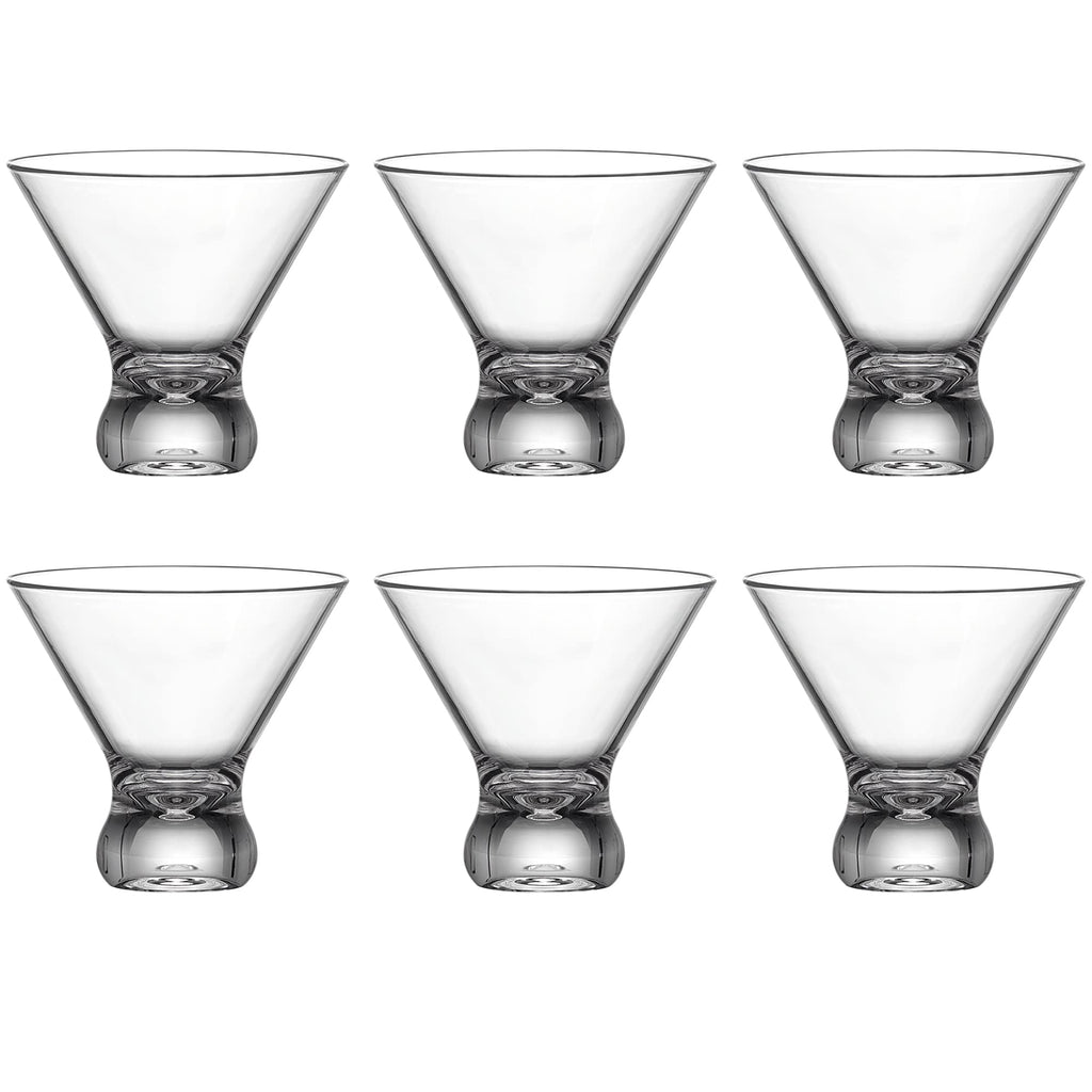 10-Ounce Plastic Stemless Martini Glasses Set of 6 D277