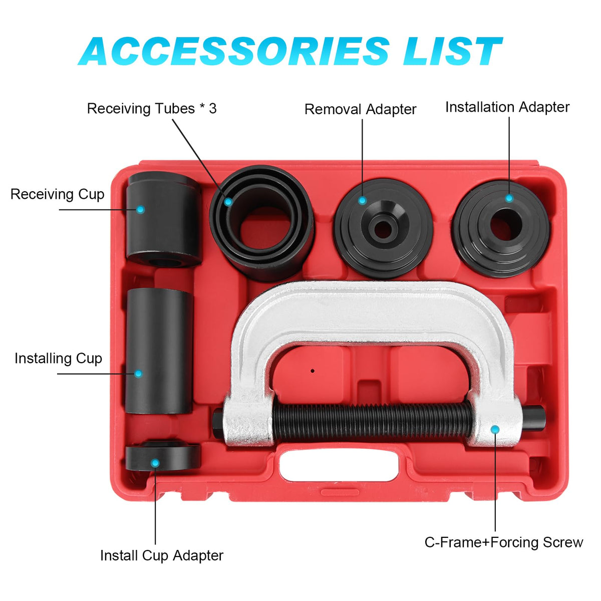 Ball Joint Press Kit, 10pcs Removal and Installation Tool Set C952
